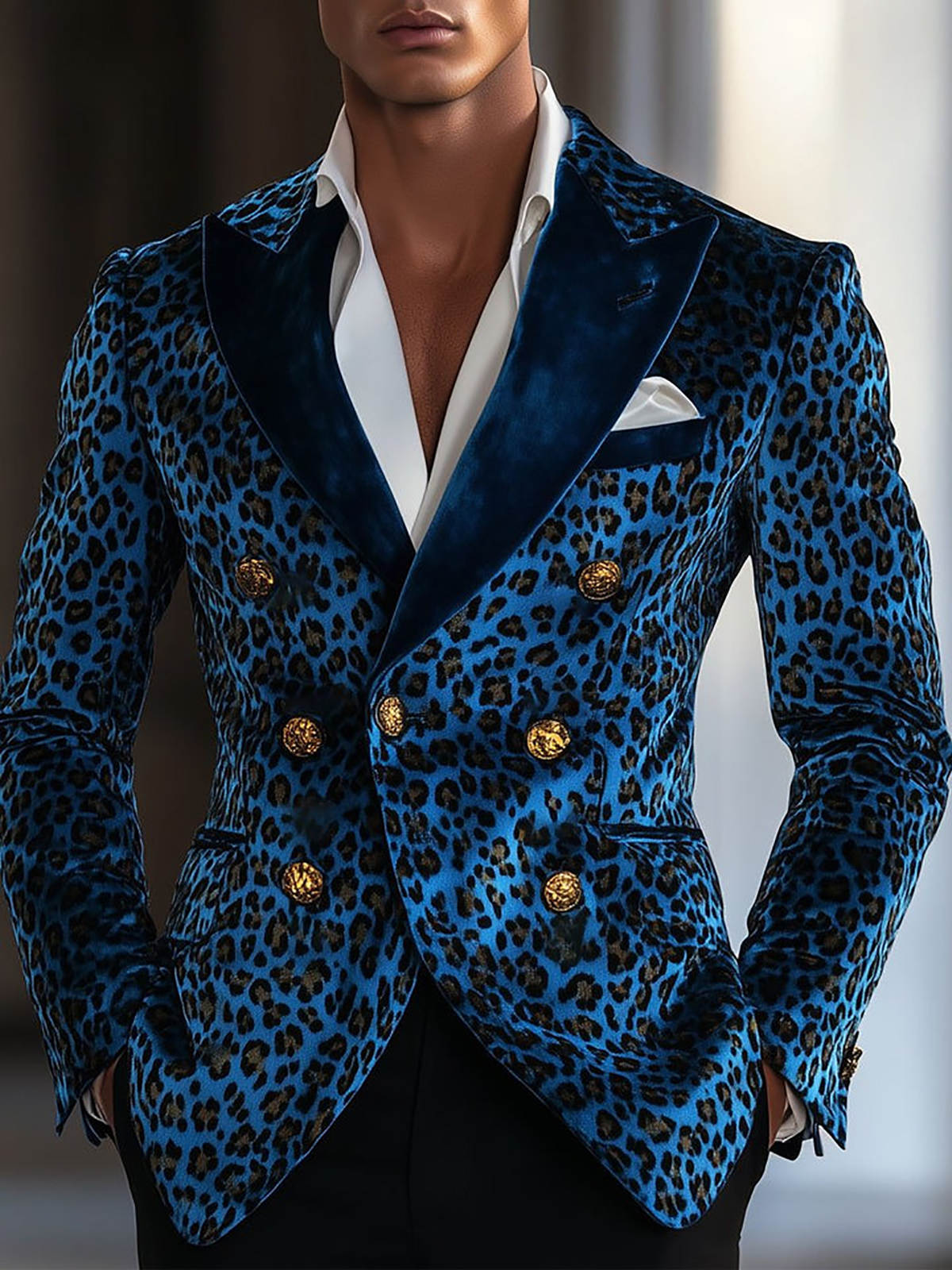 New Designer Men Suit 2 Pieces Printed With Peaked Lapel For Wedding Banquet Work Business Tuxedo Set Jacket With Pants(Coat+Pants)