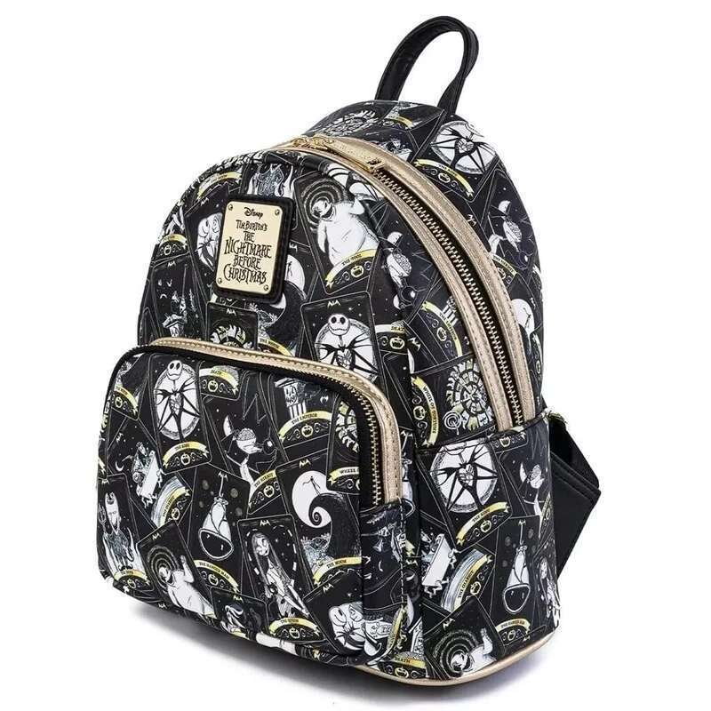 Loungefly The Nightmare Before Christmas Tarot AOP Mini Backpack Halloween Cosplay Leather Bag