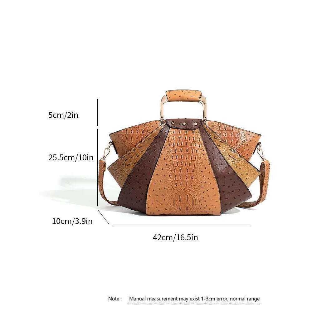 Bag Woman Capacity Leather Purse Fashion Designer Metal Top Handle Handbags Crossbody Large Tote Bags For Women