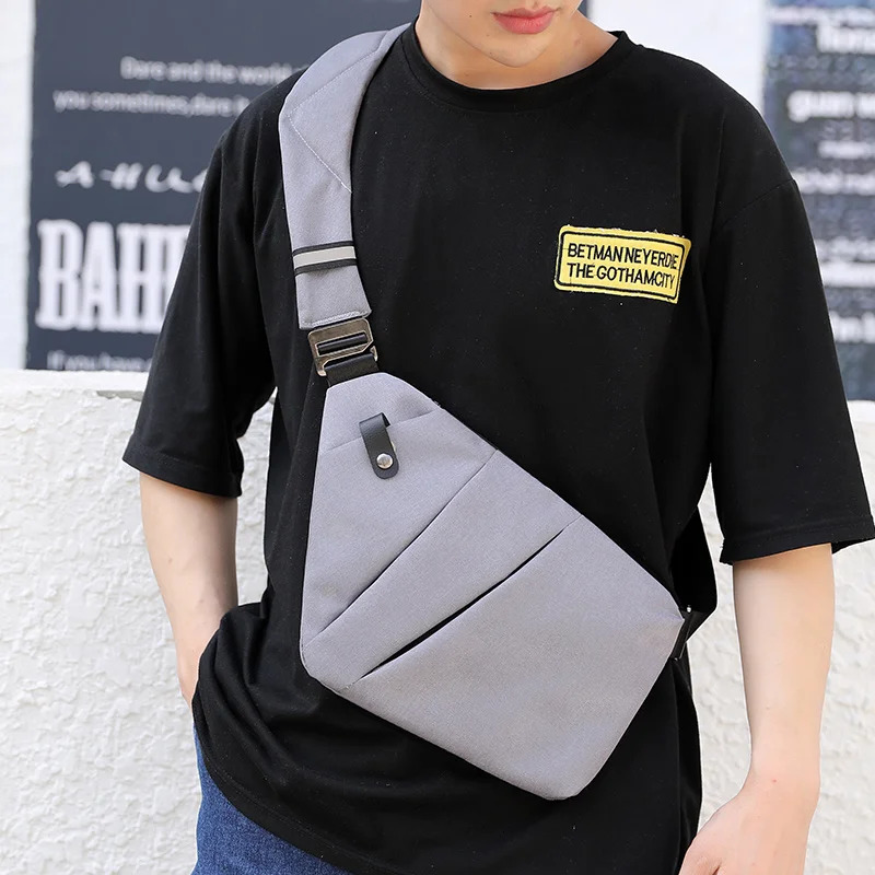Fengdong men ultra thin anti-theft small chest bag mini cross body bags male one shoulder sling bag for travel boy sports bag 250519