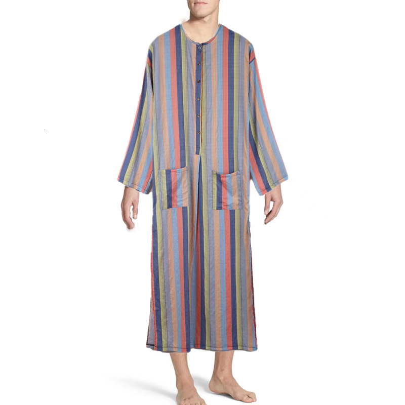 Designer Clothing New Muslim Clothing Dubai Saudi Arabia Traditional Men's Striped Robe 2025 New Style