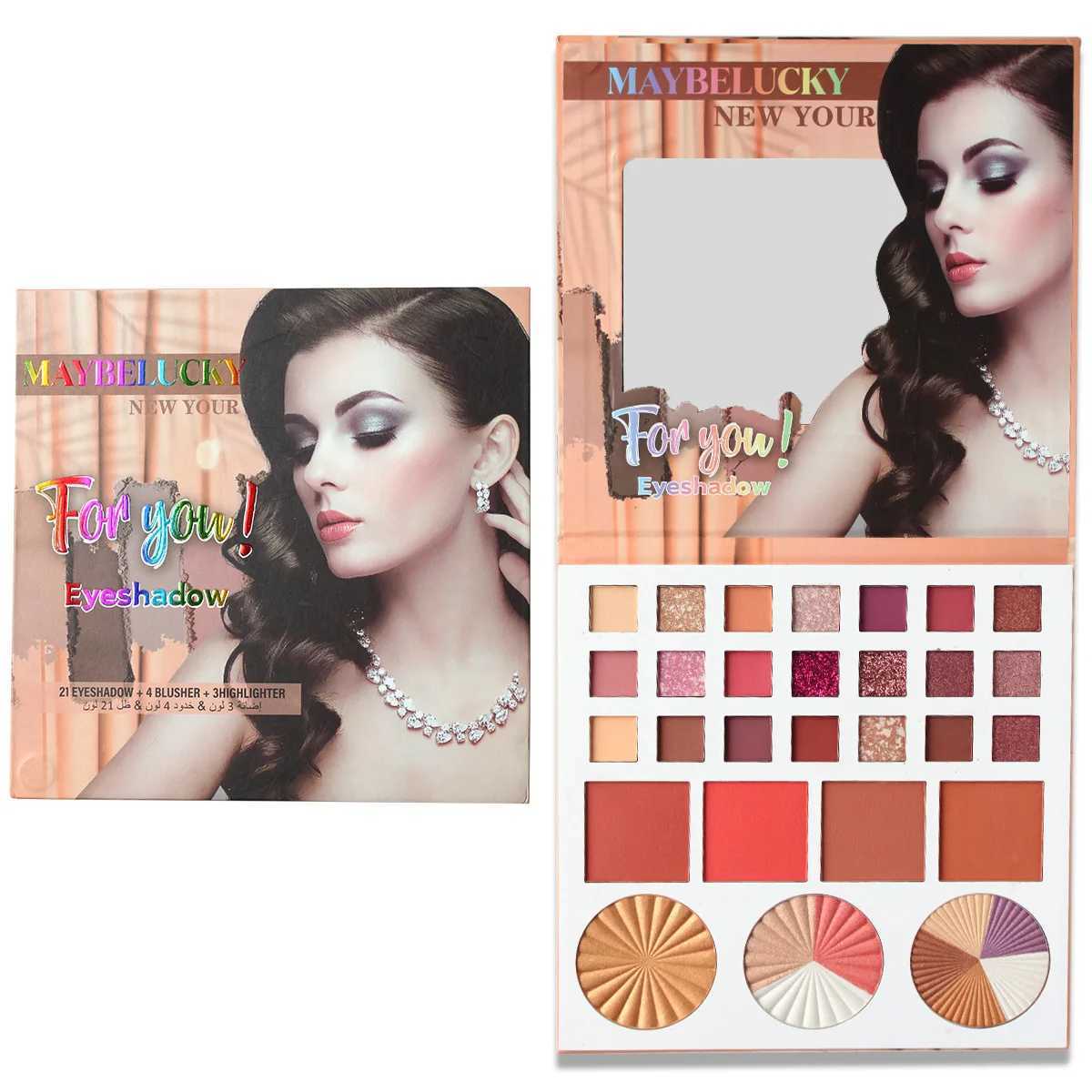 Makeup Palette Travel Set 21 Color Eyeshadow 4 Color Blush 3 Color Highlight Matte Shimmer Women Eye Shadow Waterproof Cosmetics W250520