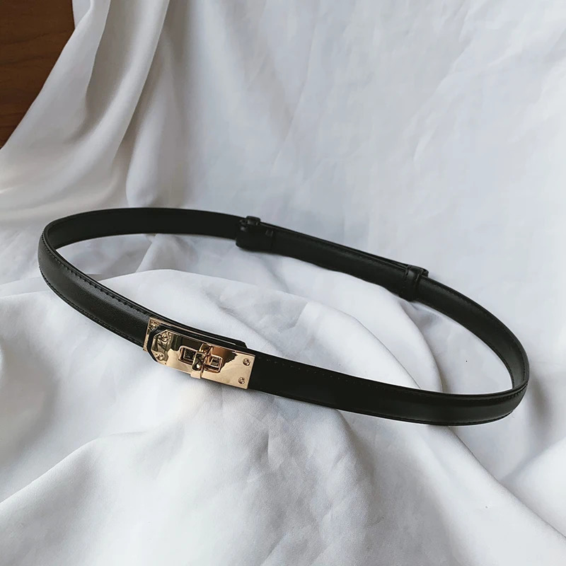 Adjustable Thin Genuine Leather Belt for Women Fashion Corset Style Metal Buckle Dress Casual Accessories 250517