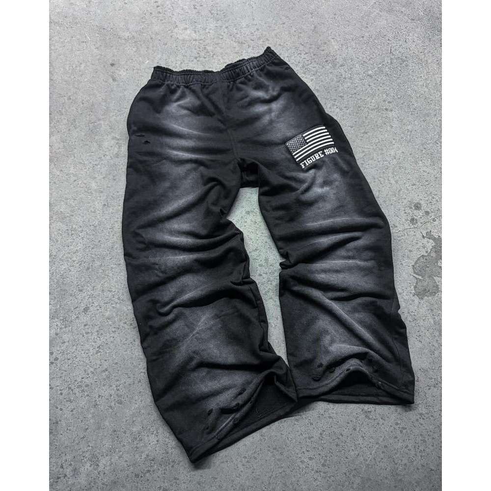 Millennium New/Old Hole Design Casual Women's Trendy Harajuku Fashion Embroidered Pants Gothic Street Hip Hop Straight