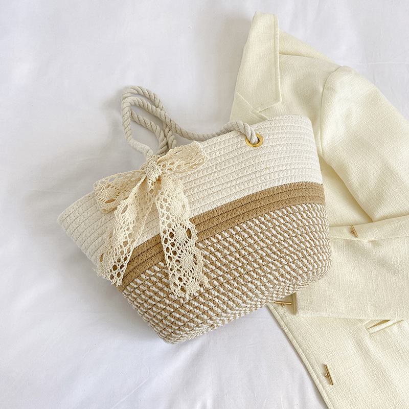 Free Delivery Designer Bag Weaving Large Capacity Fashionable Scarves Hands For Summer 2025 Gentle And Elegant Single Shoulder Underarm Stylish Tote 8