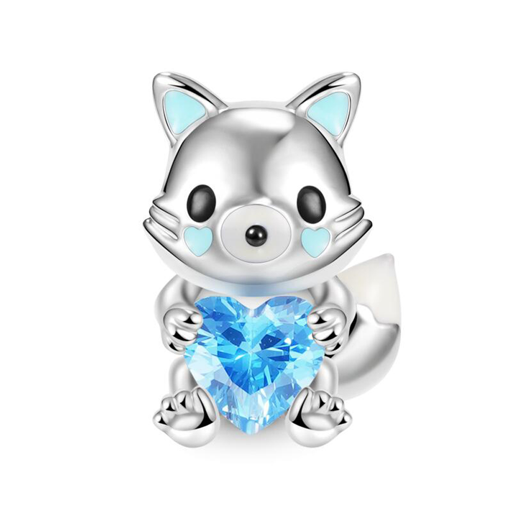 2025 Silver Color Cute Pet Holding Heart Serise Mexico Axolotl, Kitten, Rabbit, Mouse, Cow & Bee Bead Charm fit Pan Charms Bracelet Women Fine Accesso