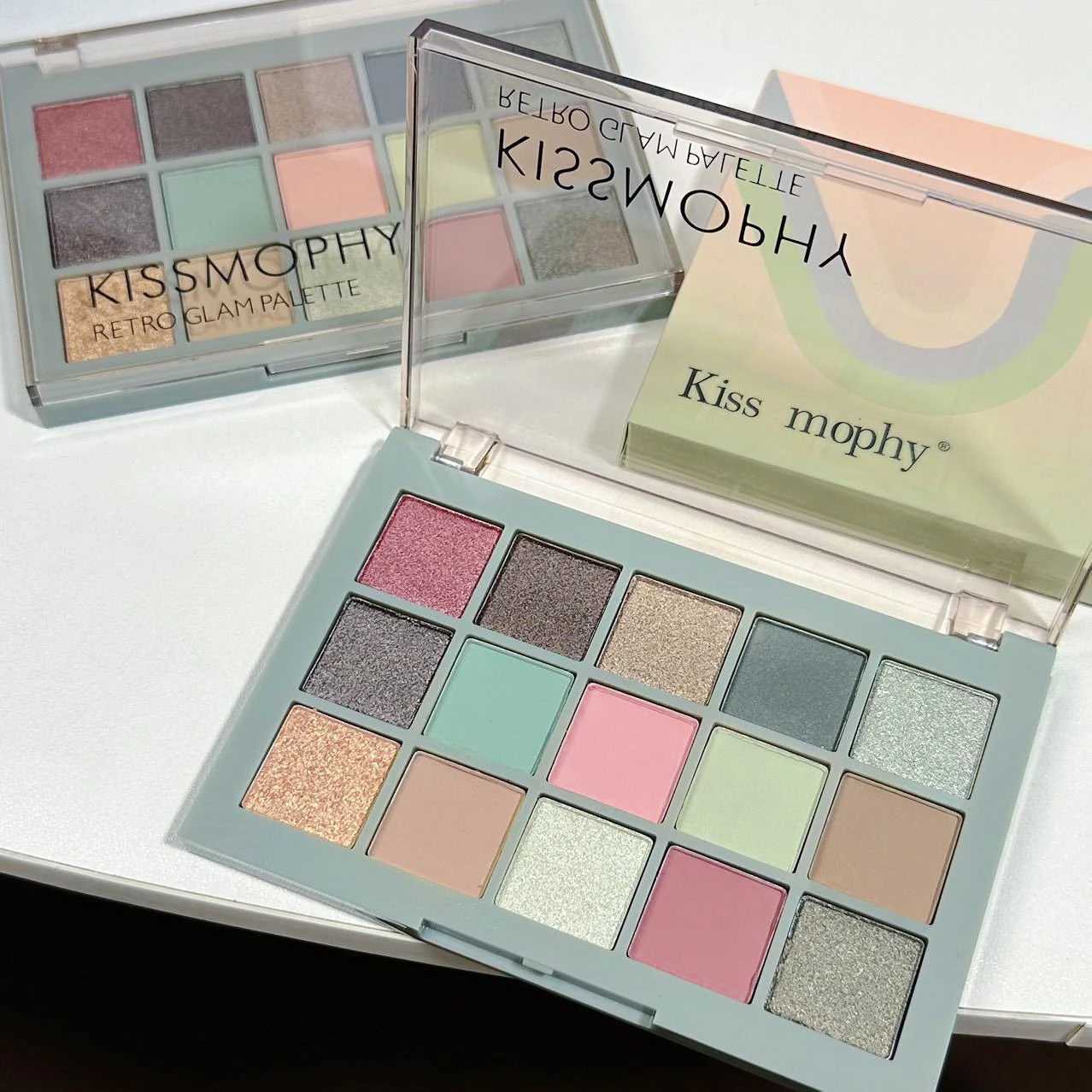Vibrant 15-Color Eyeshadow Palette Matte Glitter High-Pigment Long-Wear Waterproof Smudge-Proof Bright Bold ShadesXJ250520