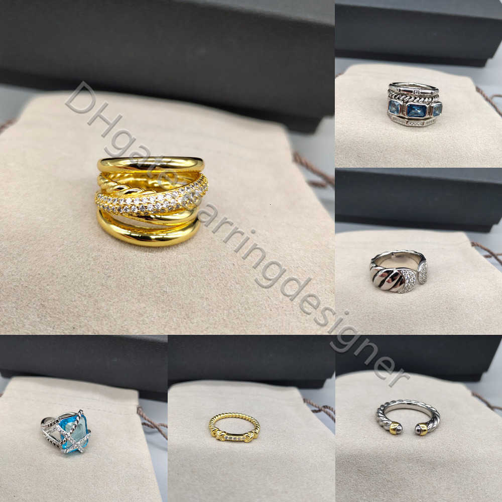 Designer Ring Gemstone Exquisite Multi-layer Diamond for Women Cross Personalized Rings Men Inlay Vintage Punk Jewelry Party with Box