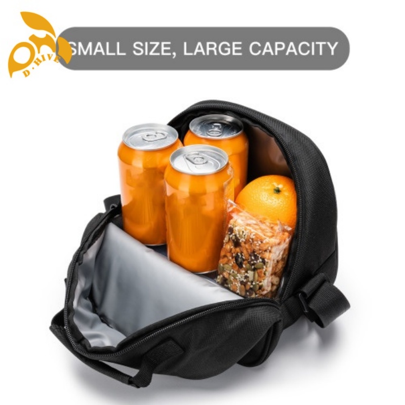 Free delivery. Custom-made round, beige, white and black semi-long, lightweight, simple and portable meal bags by designers
