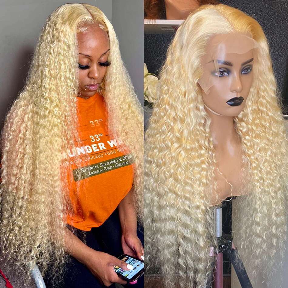 Silkwave 13x6 HD Frontal 613 Blonde Front Curly Human Hair Wigs For Women 13x4 Water Wave Transparent Lace Colored Wig