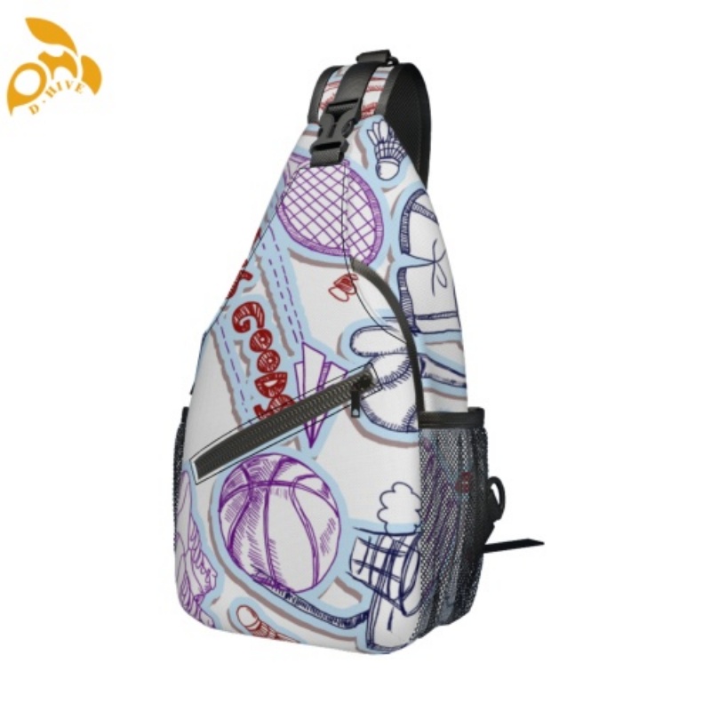 Free shipping. Top designer custom-made round beige, white and black semi-long lightweight high-casual crossbody chest bag