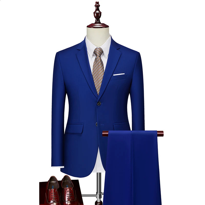 Mens Business Casual Wedding Suit Black Two-Piece Set with Waistcoat And Trousers Fashionable And Handsome Trend 250519