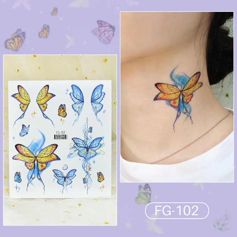 Same5Temporary Glitter Butterfly Face Sticker Eye Patch Womens Makeup Tattoo Stickers Safety and Environmental Protection 250515
