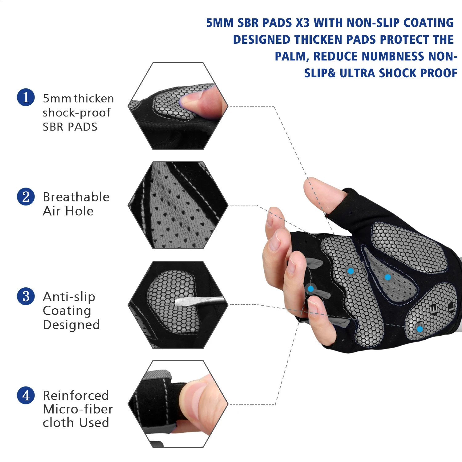 MOREOK Bike Gloves Half Finger 5MM Gel Pads Breathable Mountain Road Cycling gloves Shockabsorbing Bicycle for Men 250515