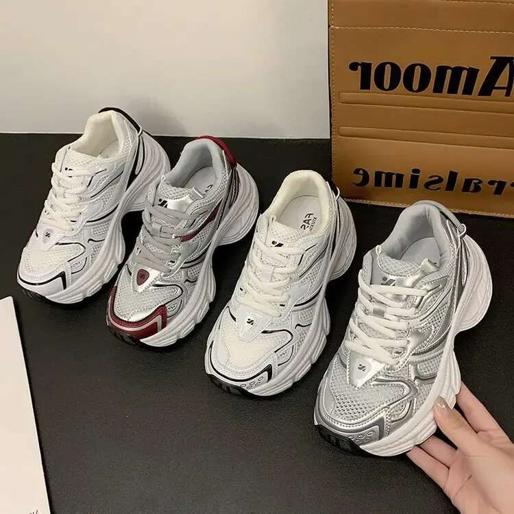 Casual Shoes for Women Spring And Summer Thick Bottom Sneakers Mesh Show Feet Small Outdoor Sneaker