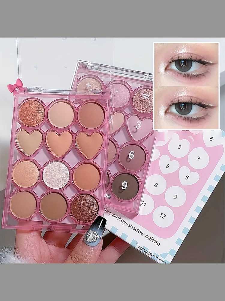 12-Color Nude Eyeshadow Palette Korean-Style Soft Glam Multifunctional Matte Shimmer Low-Saturation Morandi Tones For Girl/Women W250520