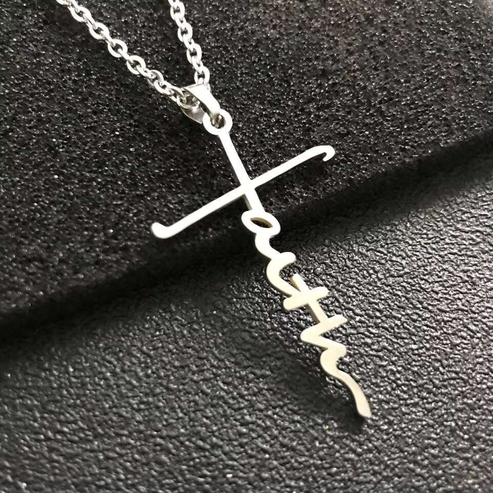 Autumn Cold/ODM Cross Necklace Personalized Name Pendant Men's Jewelry