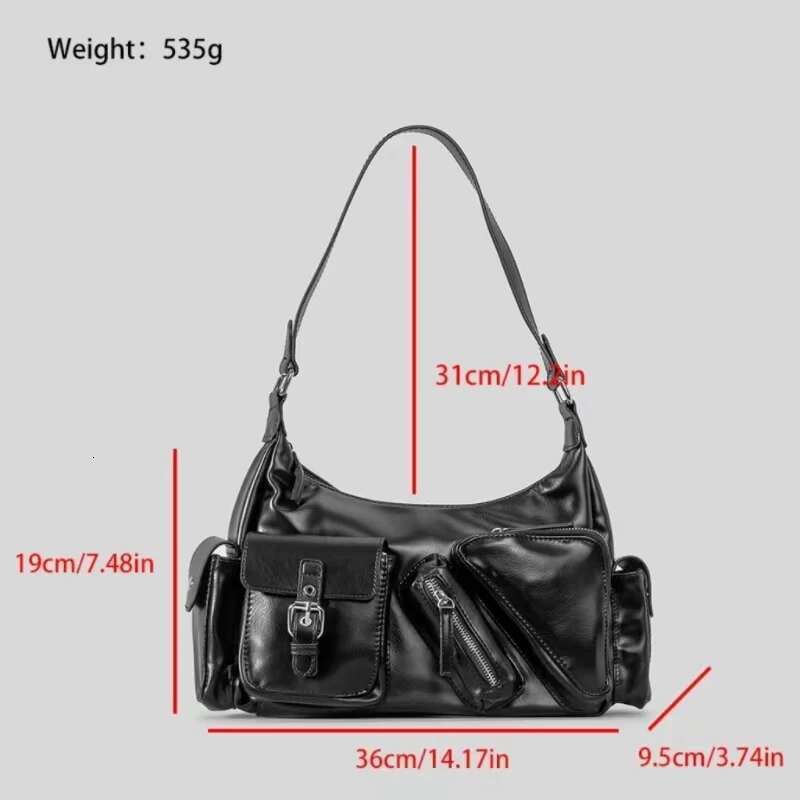 Women's Y2k New Locomotive Package Designer Handbags Purses Fashion Large Capacity Multiple Pockets Shoulder Underarm Bag