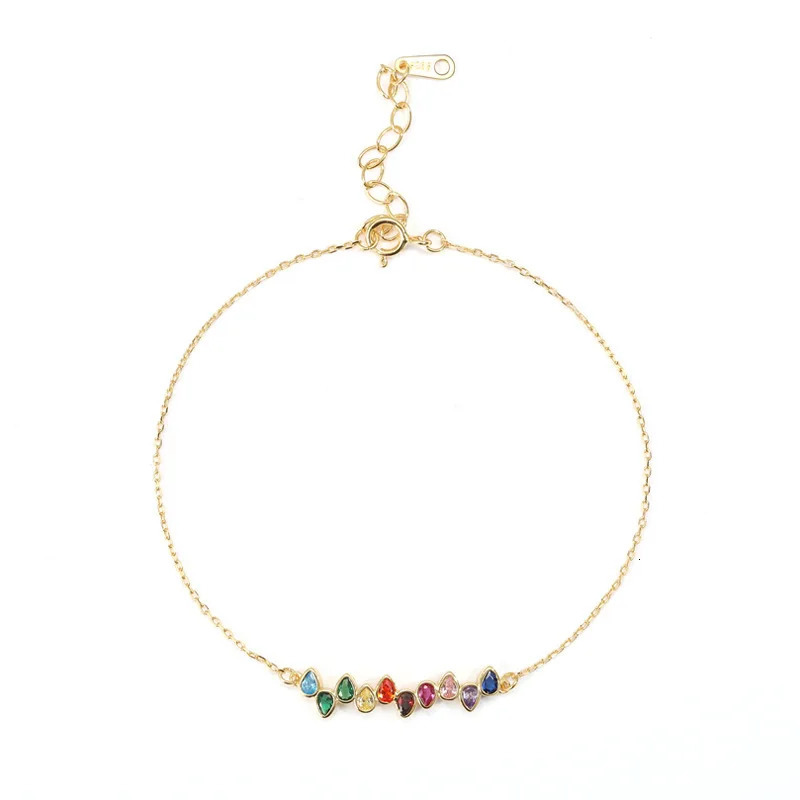 925 Sterling Silver Simple Creative Color Crystal Bracelet Women Fashion Trend Party Jewelry Accessories Valentines Day Gift 250520