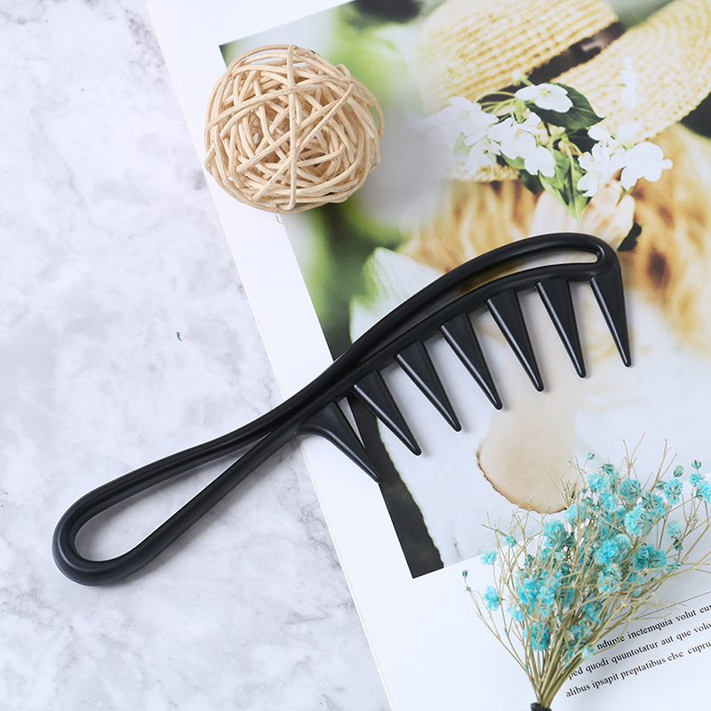 Handle Grip Large Tooth Curly Hair Comb Hair Styling Comb Men Hairdressing Wide Teeth Comb Gift
