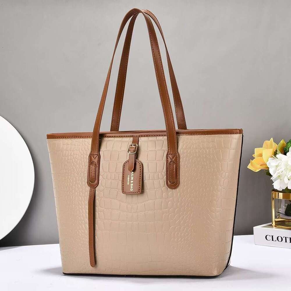 Tote texture PU crocodile pattern large shoulder Taizhou women s bag hot selling bags
