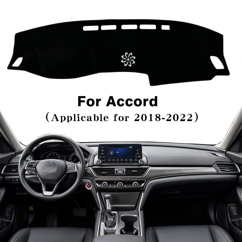 For Accord 2018-2022 Dashboard Sunshade Cover, Front Windshield UV Protection, Polyester Fiber Material, Heat Blocking Sun Visor Pad, Car Interior Acc