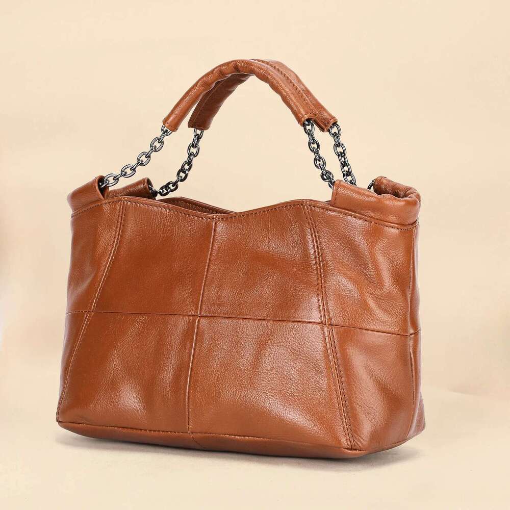 Top selling first layer cowhide bucket women's large capacity fashionable bag, handbag, leather shoulder bag