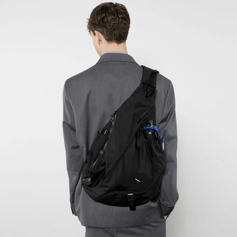 Large Capacity Mens Chest Pack Casual Hip Hop Travel Unisex Crossbody Bag High Quality Nylon Storage Shoulder Bag 250603