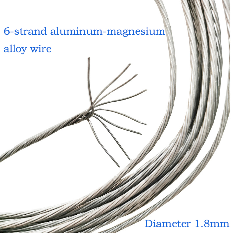 Diameter 1.8mm Aluminum Magnesium Alloy Wire for Electric Fencing,High Voltage Pulse Fence Conductive Line, Woven From Six Aluminum-magnesium Alloy Wi