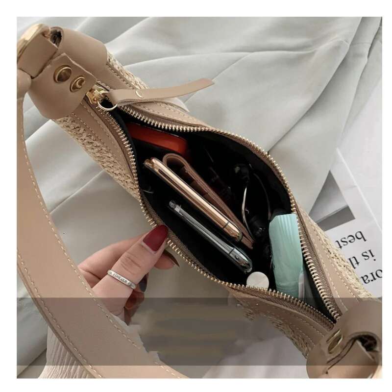 Straw Underarm Women's New Niche High-Grade Fashion Elegant Crossbody Leisure Holiday Shoulder Bag