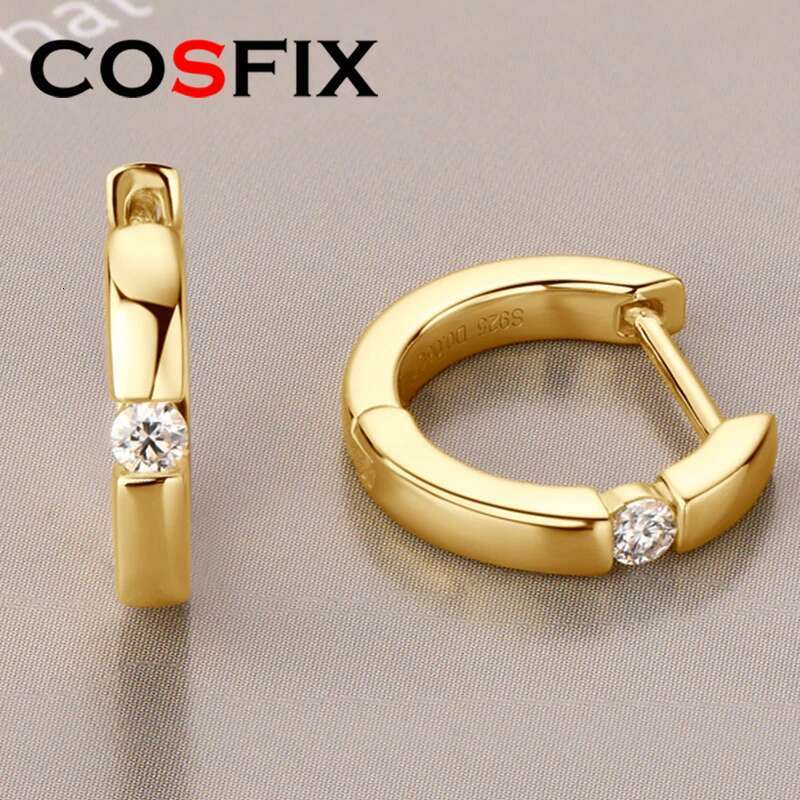 Moissanite Hoop Earrings for Women 2.5mm Round Women Moissanite Hoop Earrings Luxury Yellow Womens Moissanite Hoop Earring 2023