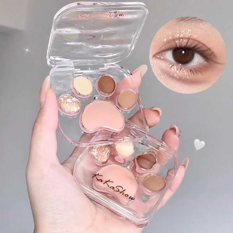 5 Colors Cat Claw Eyeshadow Palette Long Lasting Glitter Rose Blush Eye Shadows Cute Eye Makeup Palette Women Cosmetics W250520