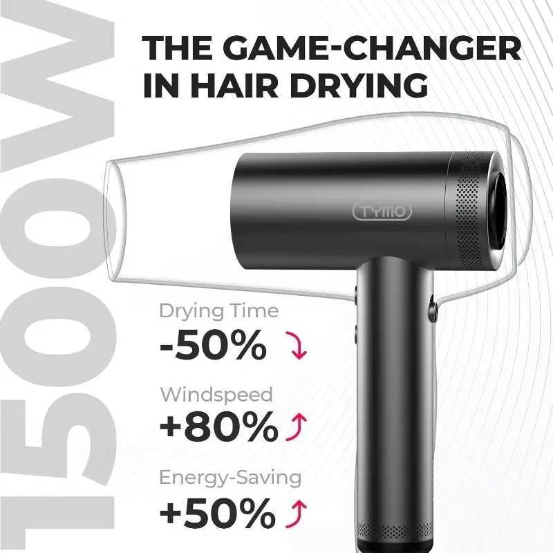 Hair Dryer with Diffuser for Curly Hair 1500W Professional High Speed Ionic Blow Dryer with Comb 110000RPM Fast Dry z250520
