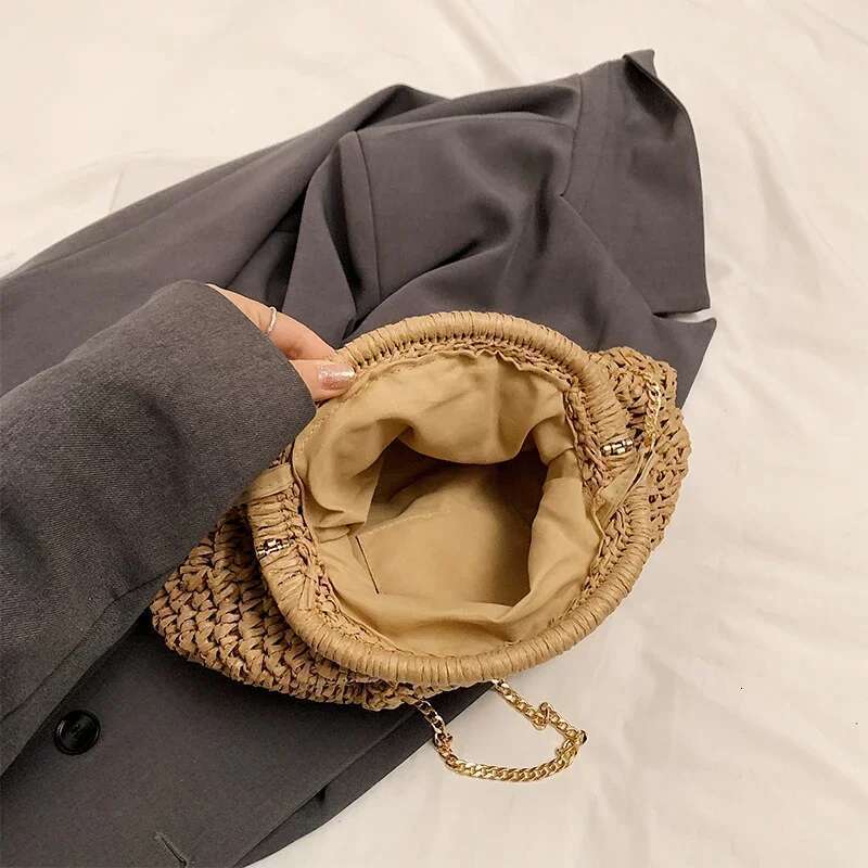 Hot Selling Summer New Straw Weaving Crossbody Fashionable And Casual Shell Women's Shoulder Bag With Excellent Texture Designer Bags