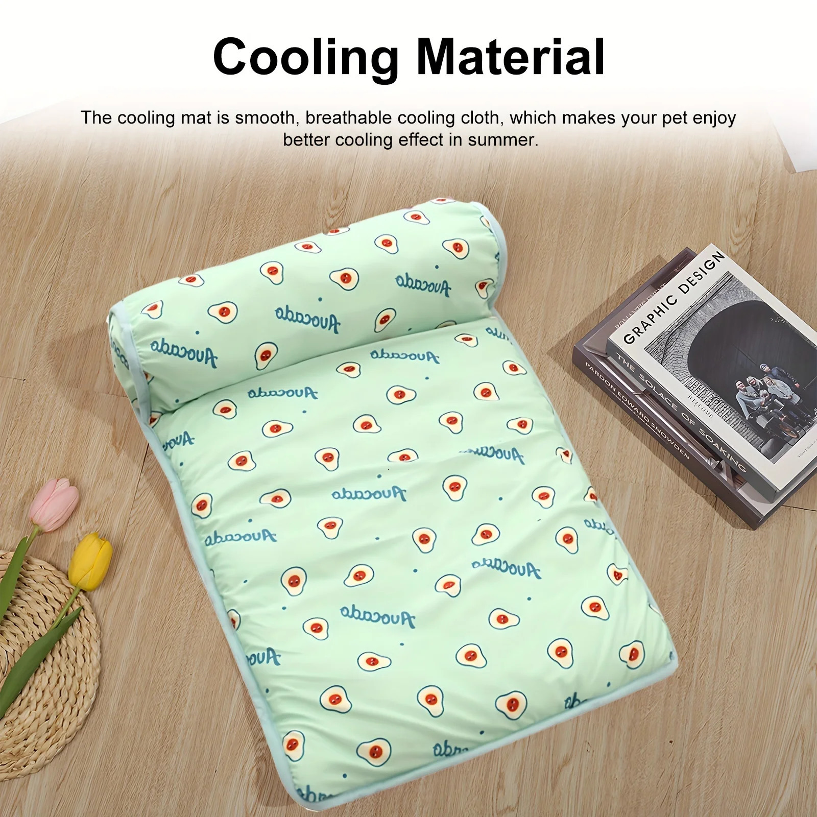 Cooling Pet Mat with Pillow - Non-Slip Comfortable Dog Cat Bed for All Sizes - Ideal for IndoorOutdoor Use Pet Cooling Mat 250519