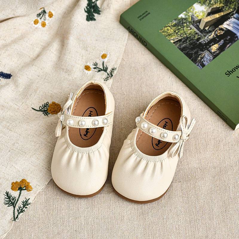 Ddmyshoesvip Spring Girls Soft Soled Baby Princess Pearl Little Leather Shoes Children S Single Shoes For Girls