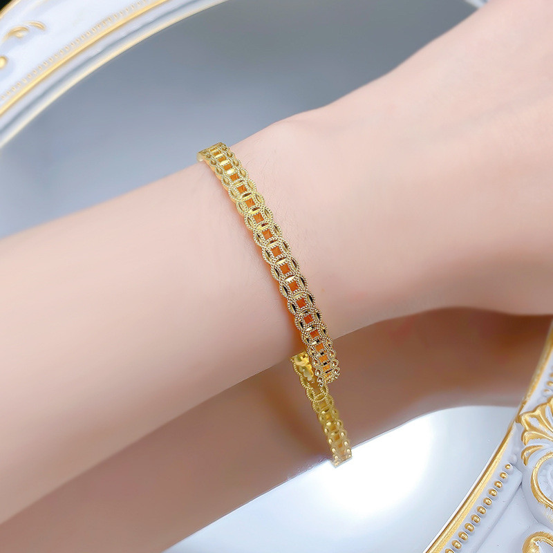 New S925 Sterling Silver Gold-Plated Traditional Chinese Coin Bracelet - Ancient Feng Shui Design for Wealth and Prosperity