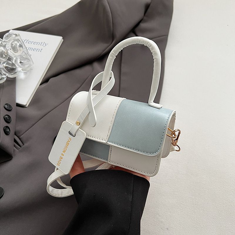 Free Delivery Designer Bag This Year's Popular Fashion Splicing Texture Hand 2025 Summer Commuting Stylish Single Shoulder Crossbody Small Square
