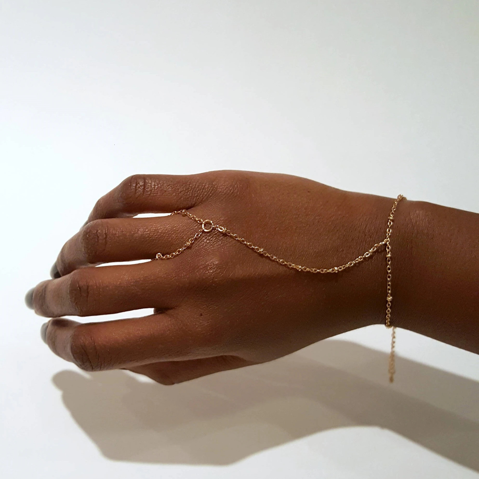 Bohemian Hand Chain Ring Gold Hand Chain Bracelet Satellite Dotted Chain Festival Hand Chain Festival Jewelry Gift for Her 250520