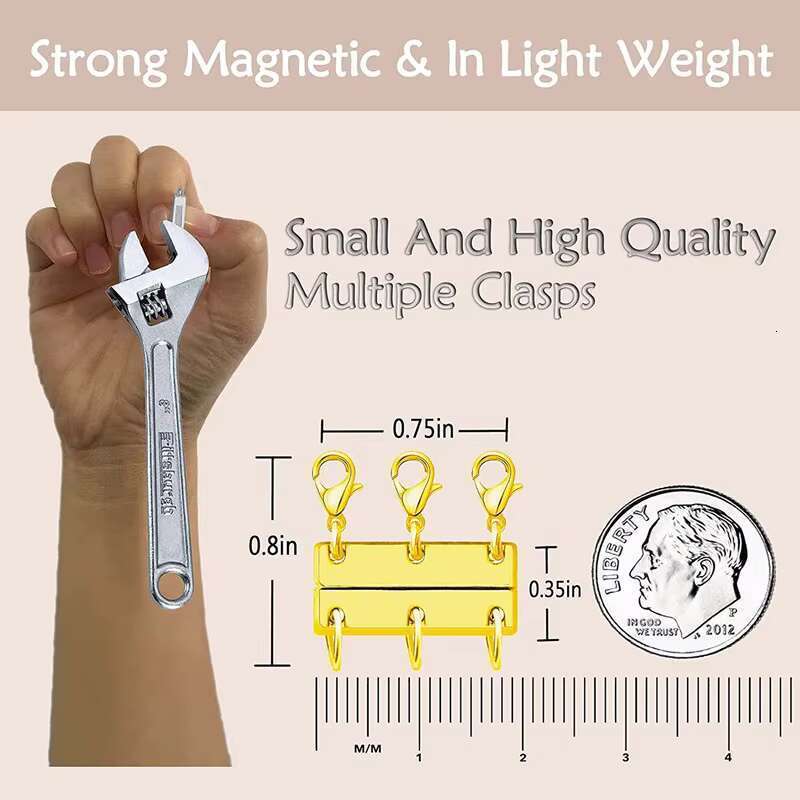 DHCollections Metal Clasp Jewelry Clasps Separator for Stackable Layering Necklaces Chains and Bracelets