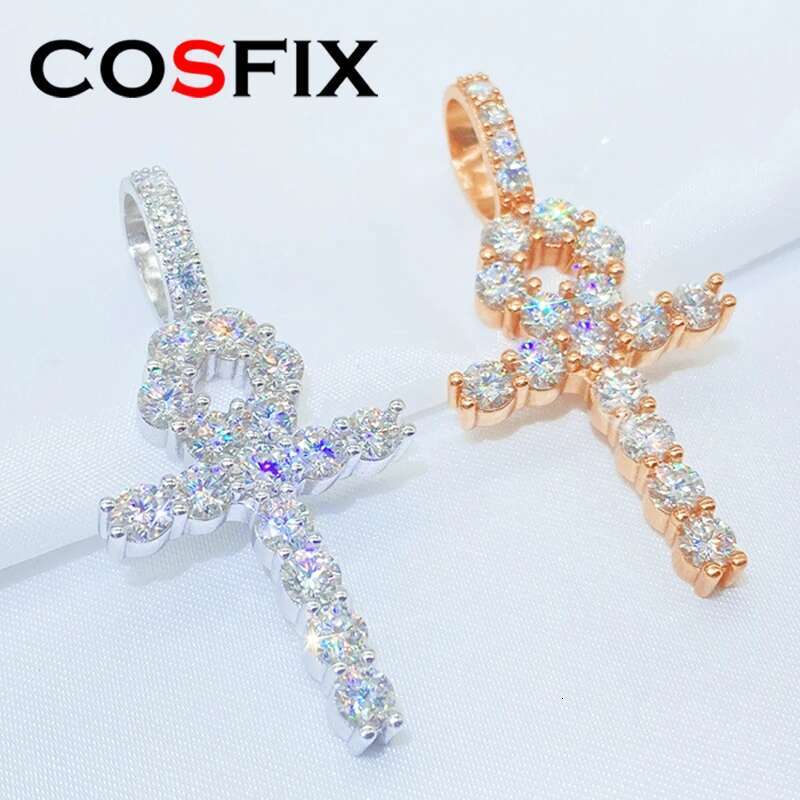 Moissanite Pendant For Women D Color Cross Men Moissanite Pendant 925 Silver Luxury Yellow Rose Mens Moissanite Necklace