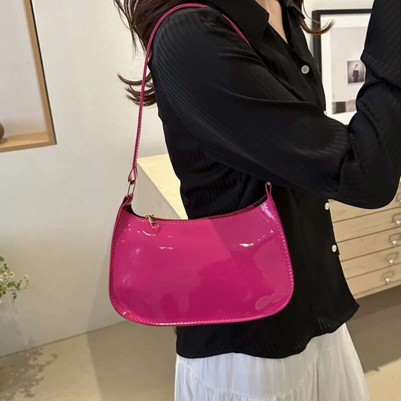 Retro Solid Color PU Leather Shoulder Fashion Women's Handbags Casual Designer Hobos Underarm Bag