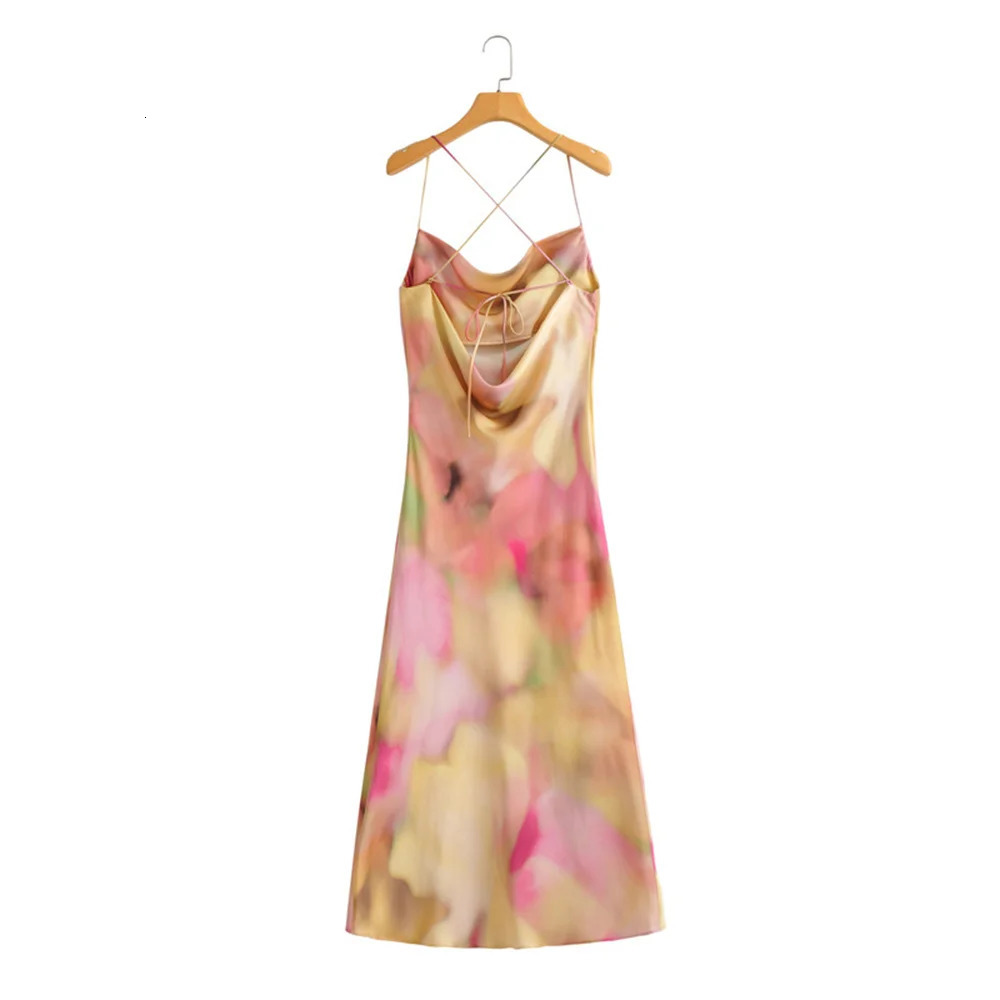 UNIZERA womens tie dye camisole dress with backless decoration for spring and summer casual wear 250520