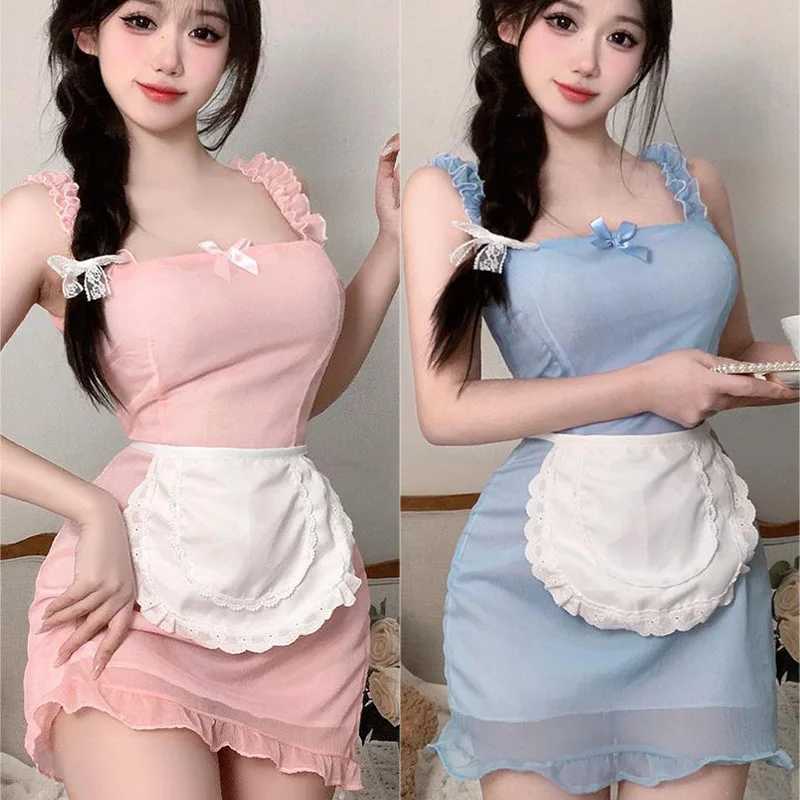 Cosplay clothing Milk flavored dress apron tie lace girl kawaii suspender dress sexy costume women night appeal R250520