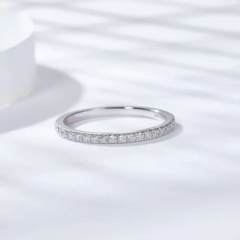 COSFIX 925 Sterling Silver Pass Diamond Test Round Excellent Cut Total 0.27 CT Moissanite Ring for Girls Cocktail Jewelry