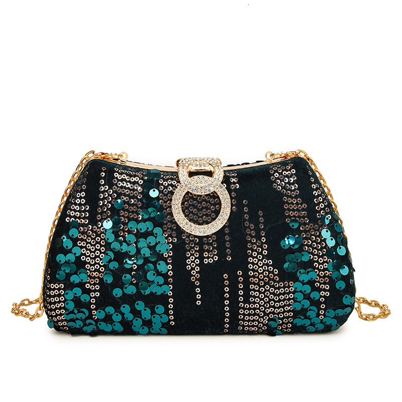 2024 New Trendy Texture Glitter Women's Simple Western Style Lock Chain Cross Shoulder Banquet Bag