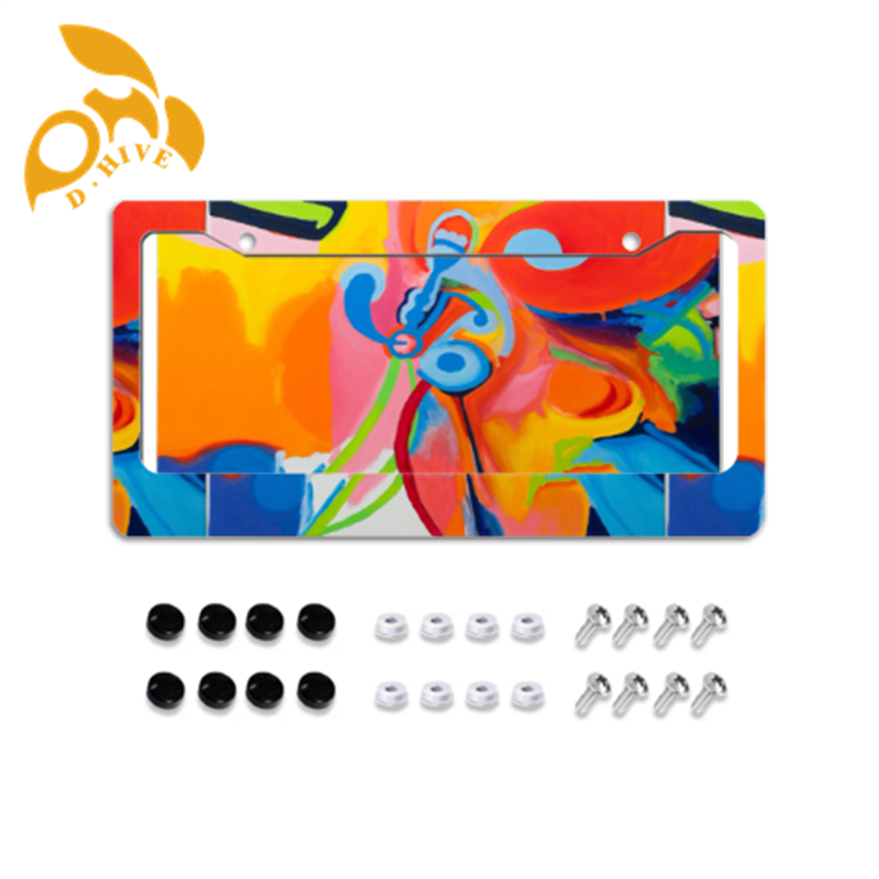 Free Shipping 2025 new fashion designer customized Exterior Accessories License Plate Frames printing circular hole with license plate