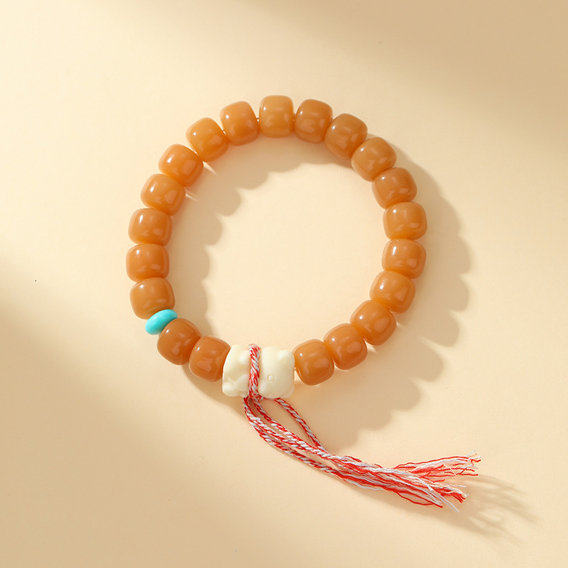 Colored Chinese Art Bodhi Old Style Bead Root Hand String, Multi Treasure Color Bracelet Jewelry