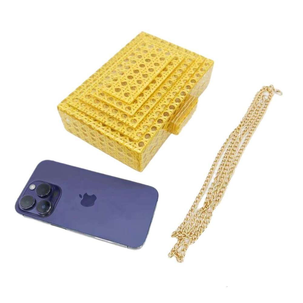 Hot selling new rattan acrylic dinner grab bag, single shoulder diagonal cross wedding fashionable women's bag