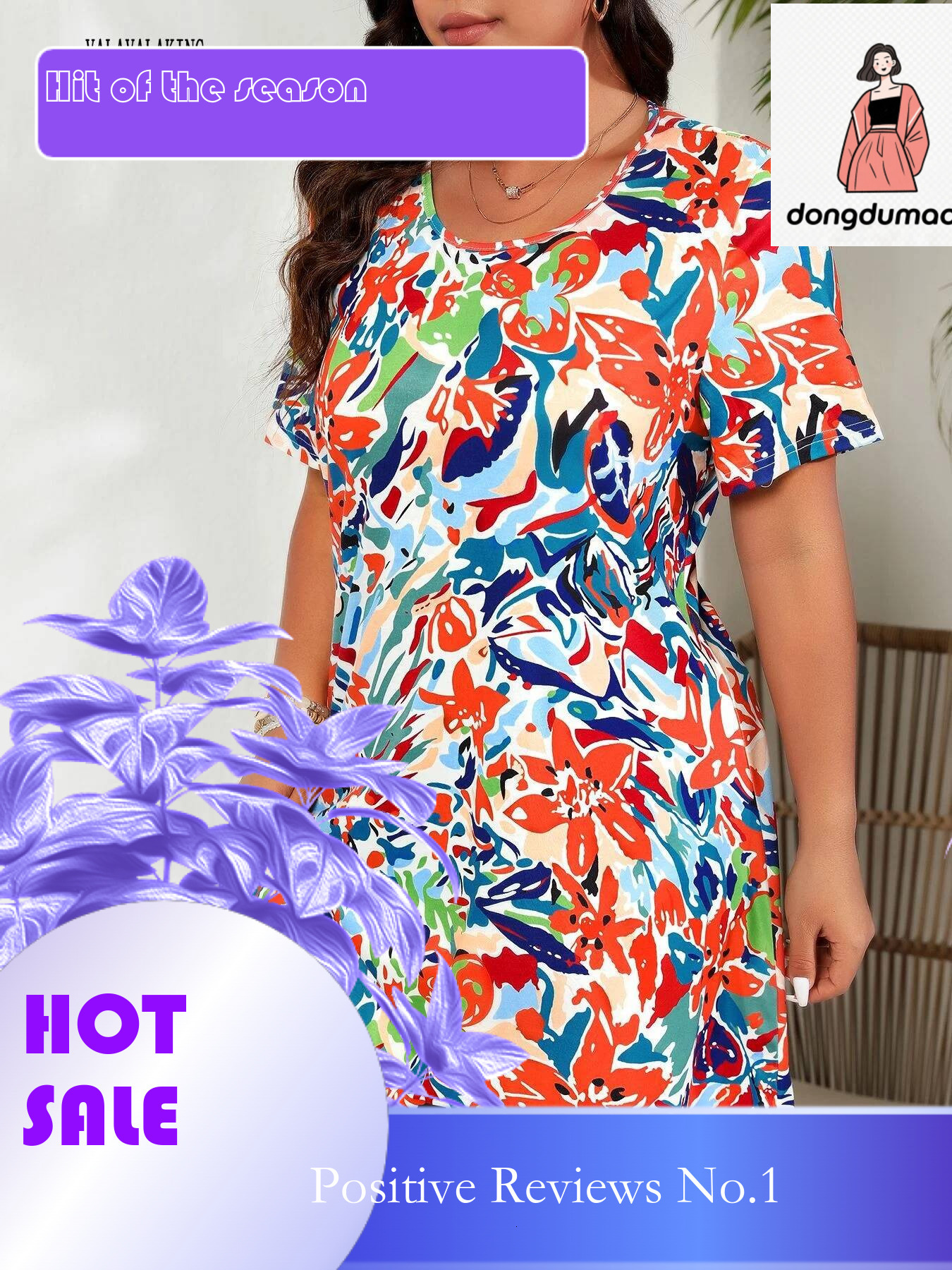 dongdumaoyi 2025 Casual Color Print Plus Size Women Summer Short Sleeve Vacation Dress Ladies Elegant O-neck Ruffle Bohemian Dresses
